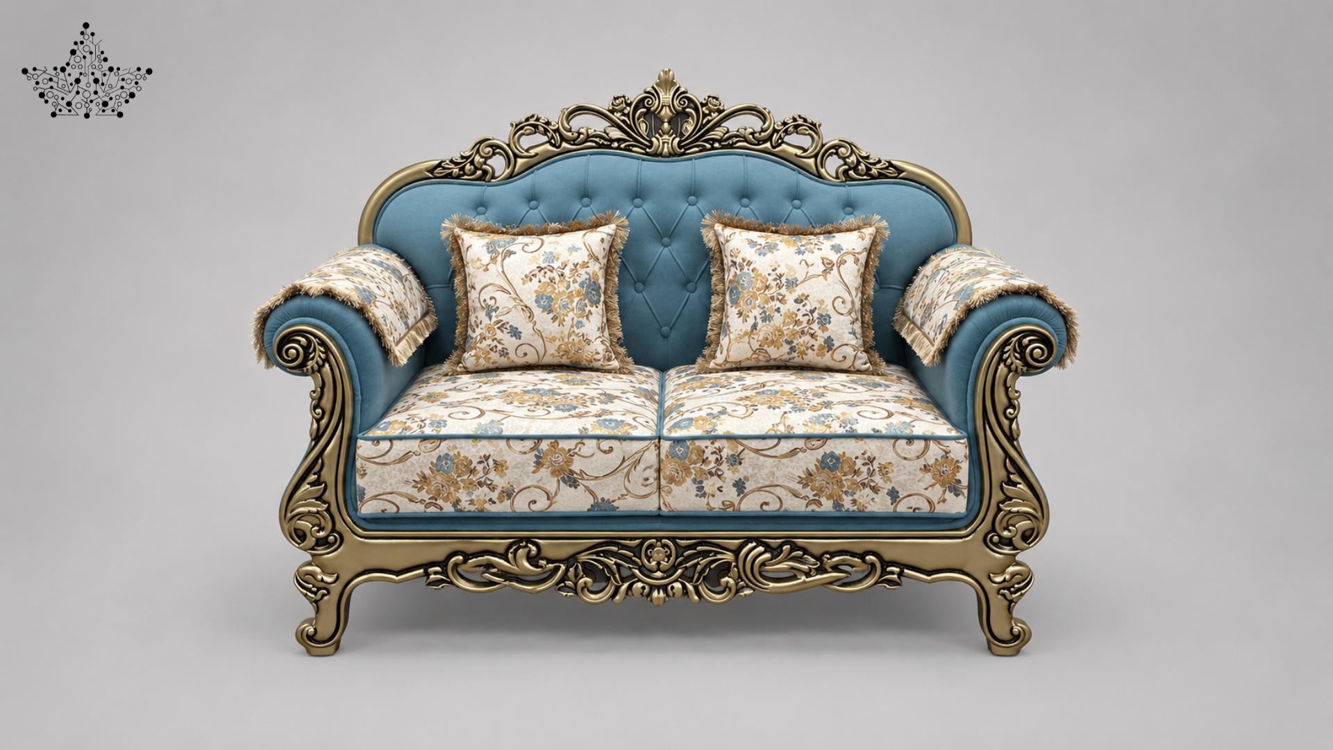 Blue Royal Carvin Sofa
