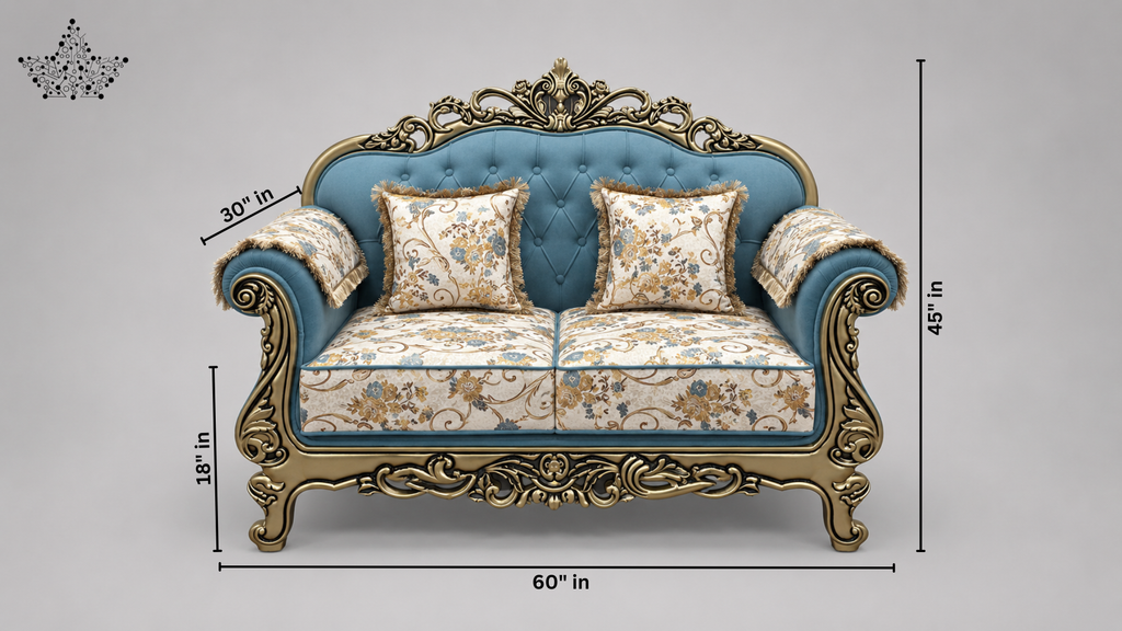 Blue Royal Carvin Sofa