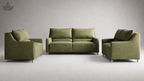 Green sofa set on a gray background