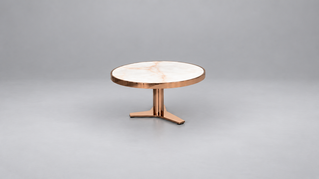 Orbit Rose Gold Center Table Set – Set of 3