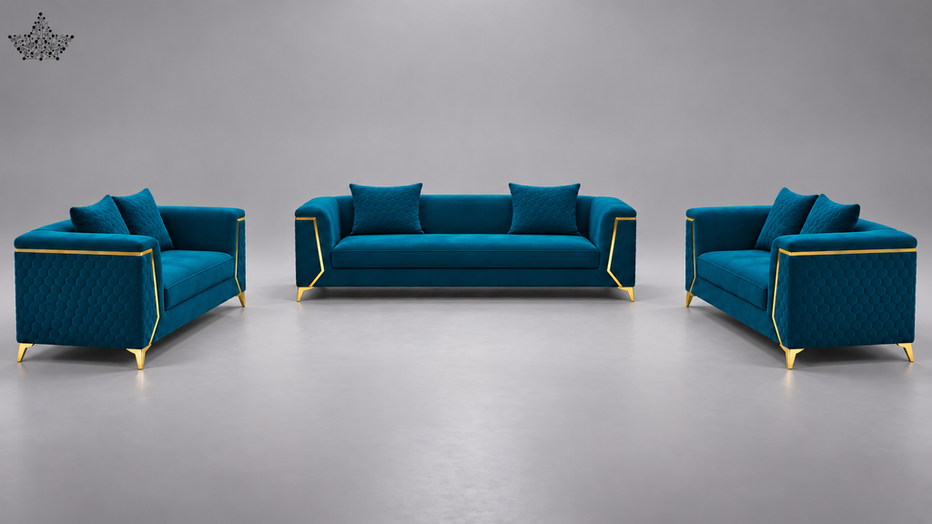 Teal Royale Sofa Set