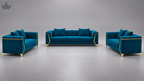 Teal Royale Sofa Set