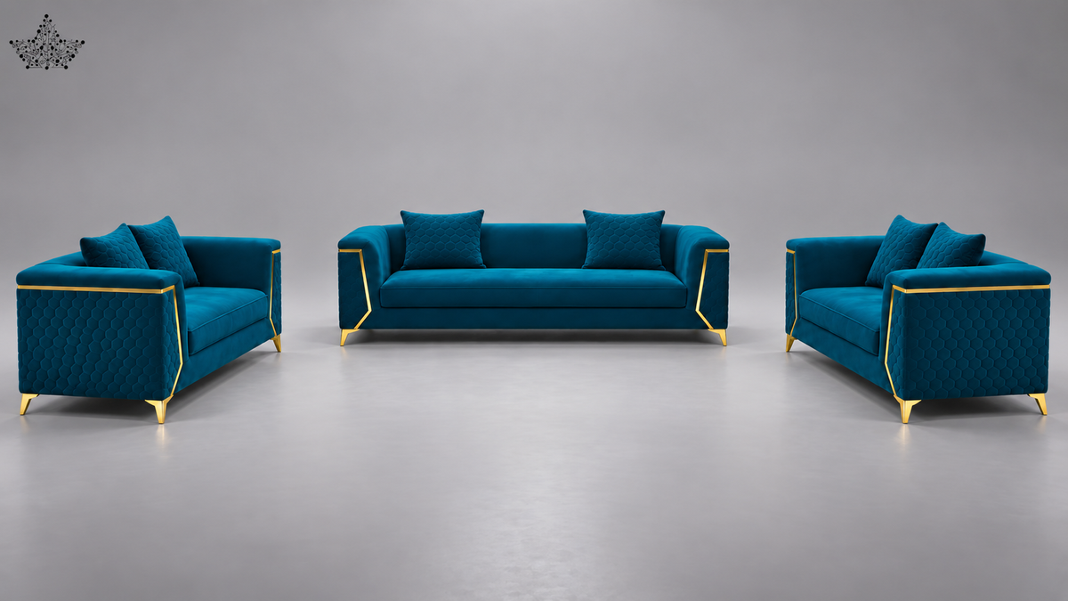 Teal Royale Sofa Set