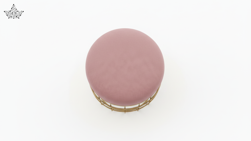 Round pink cushion on a white background