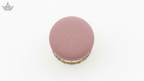Round pink cushion on a white background
