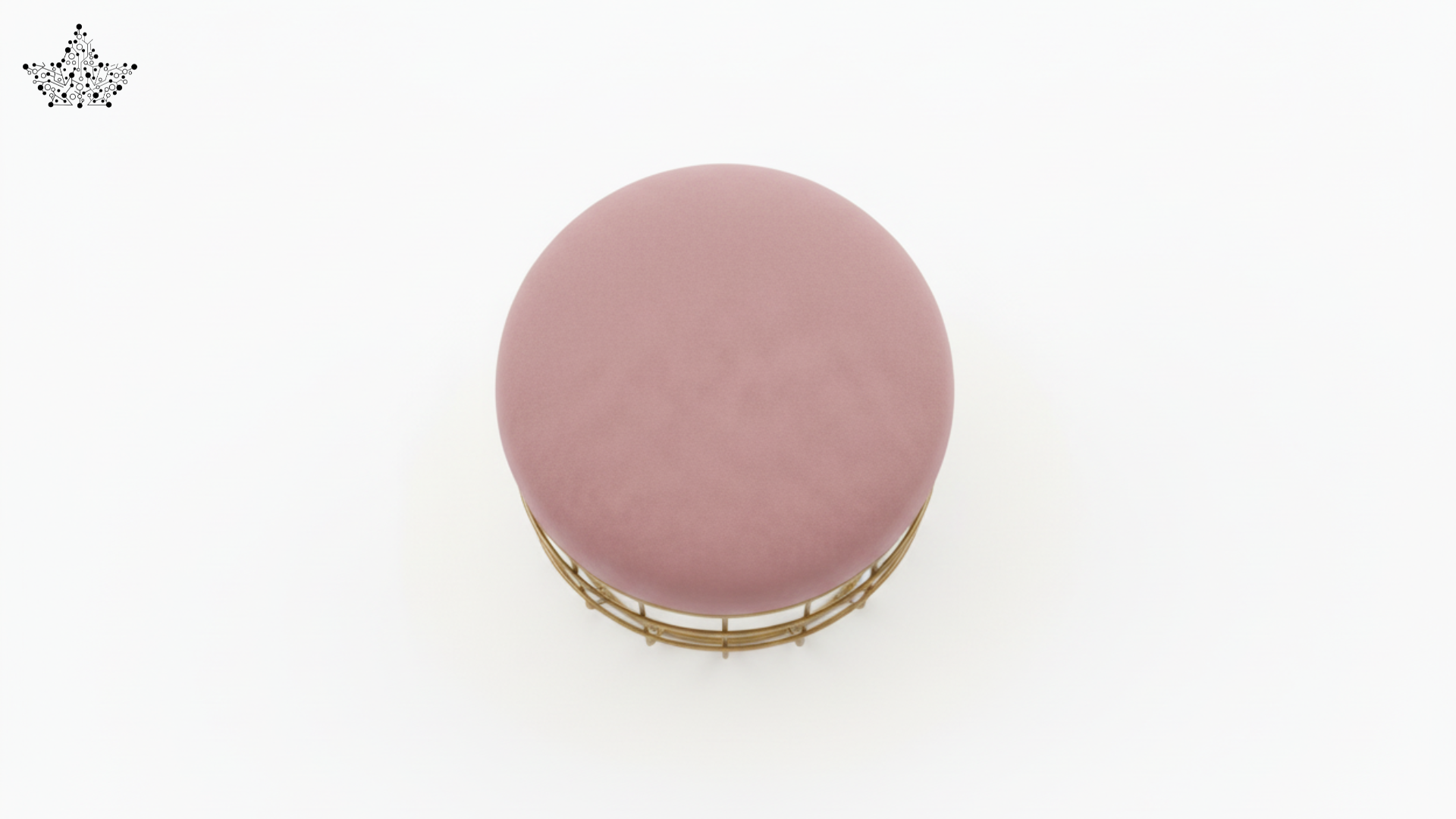 Round pink cushion on a white background