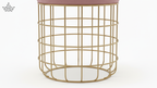 Blush Pink Velvet Round Poufee