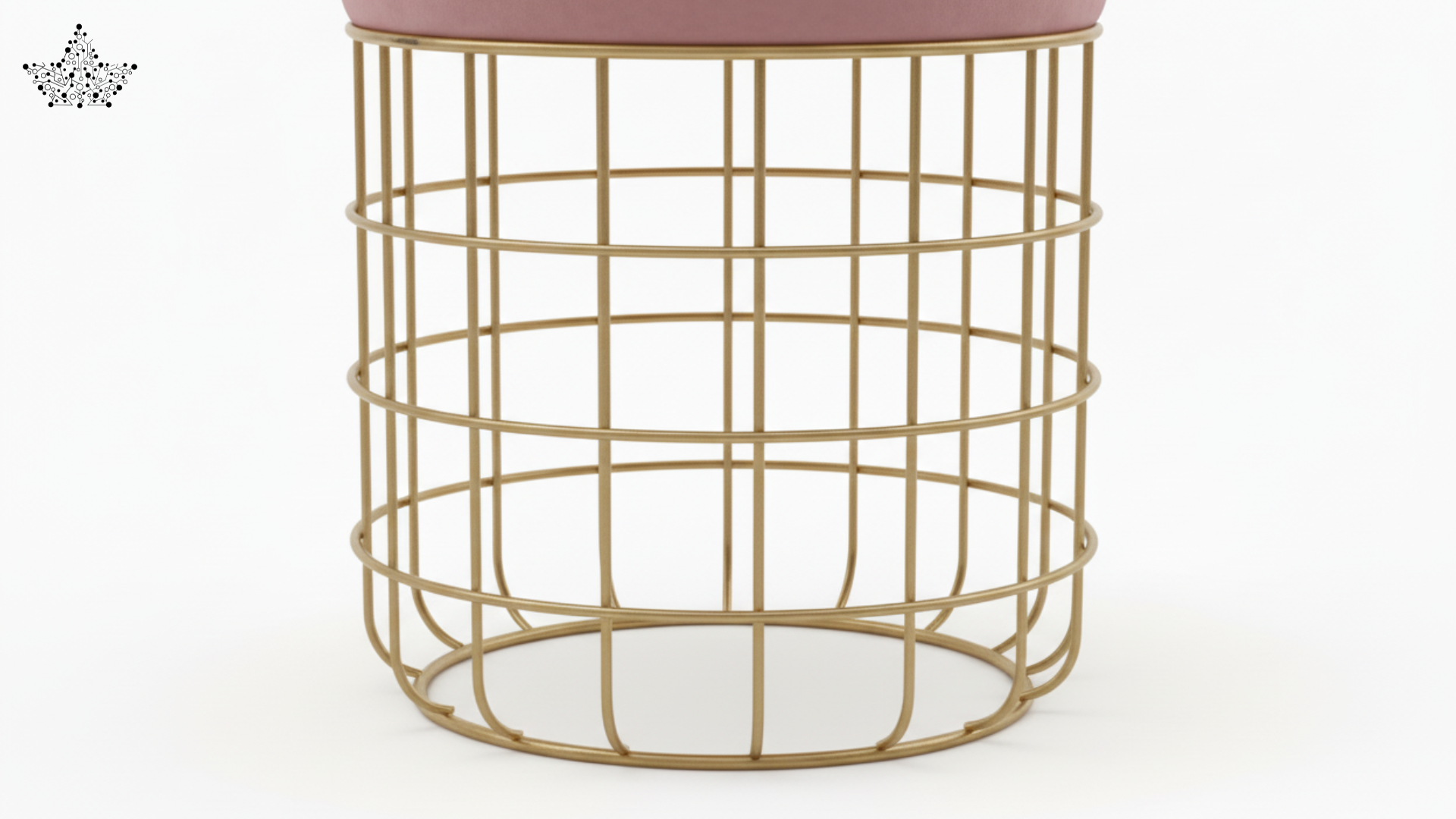 Blush Pink Velvet Round Poufee