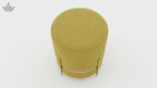 Aurum Weave Accent Stool – Amber Gold & Brushed Gold Frame