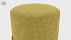 Aurum Weave Accent Stool – Amber Gold & Brushed Gold Frame