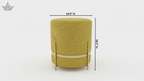 Aurum Weave Accent Stool – Amber Gold & Brushed Gold Frame