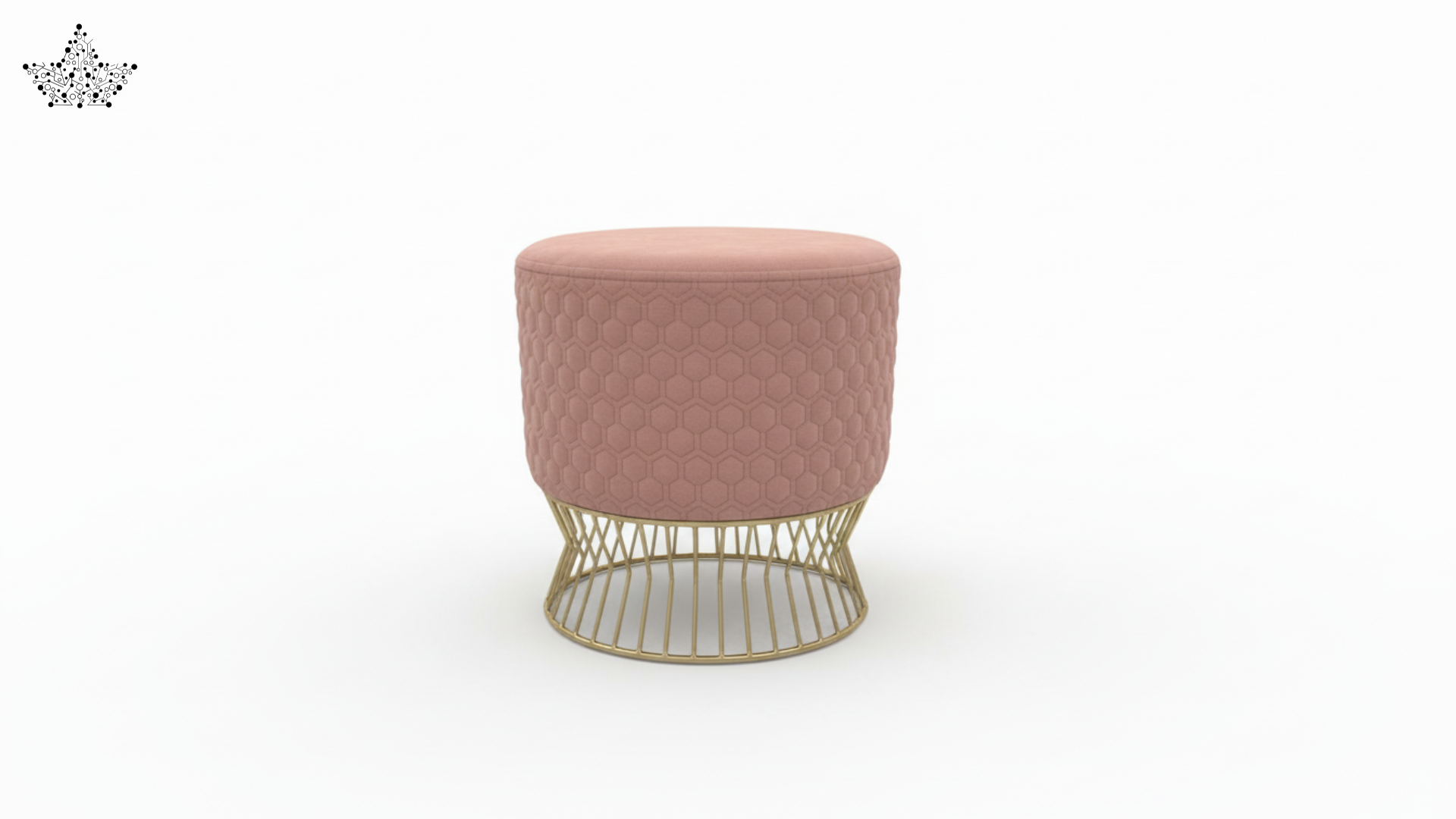 Honeycomb Velvet Pouffe