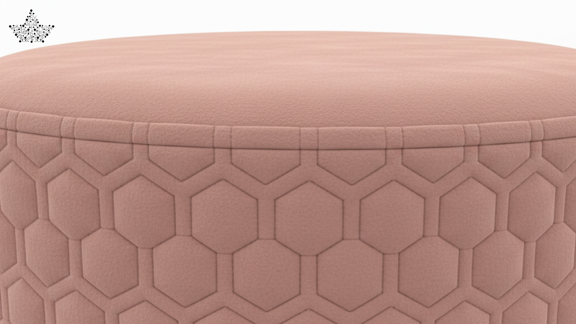 Honeycomb Velvet Pouffe
