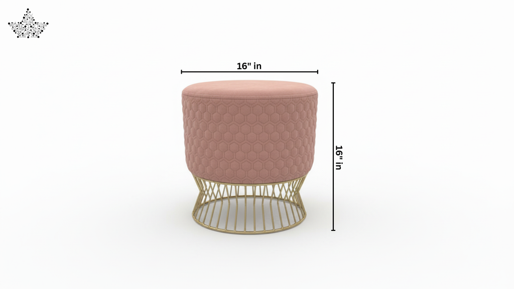Honeycomb Velvet Pouffe