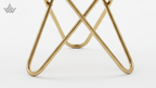 Checker Luxe Stool – Gold Frame