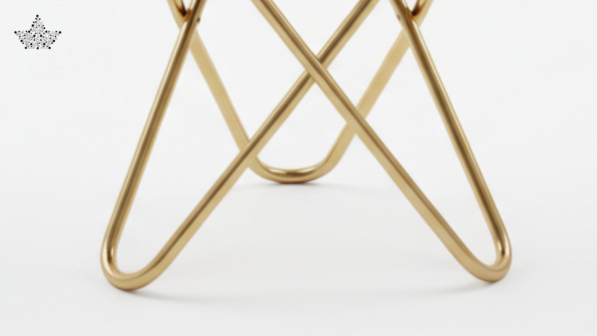 Checker Luxe Stool – Gold Frame