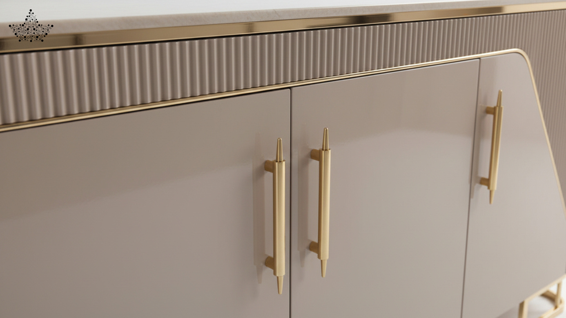 Luxe Gloss Sideboard - Mocha & Gold (6 ft.)