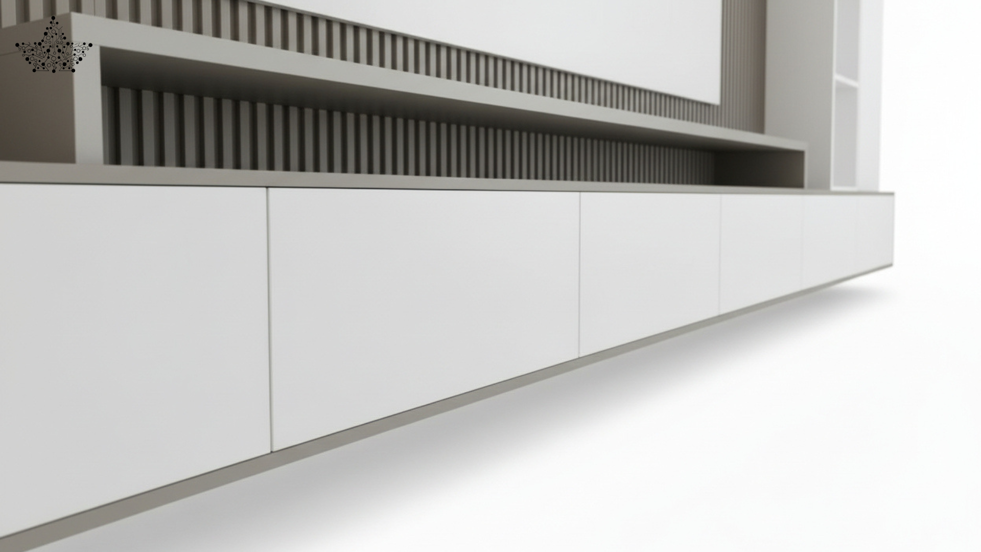 Wall TV Panel Unit - Grey & White (7 ft.)