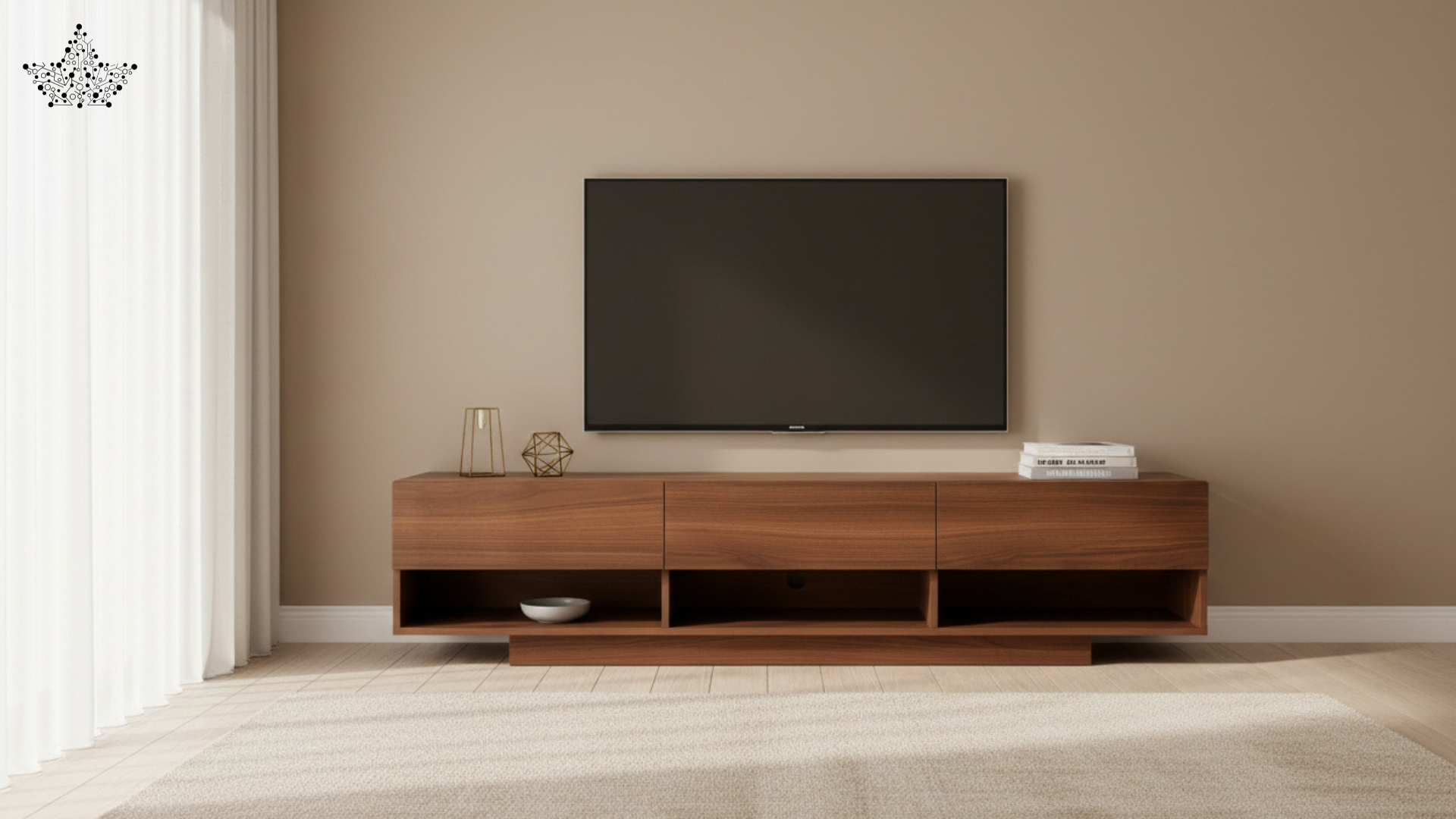 Minimalist Solid Wood TV Console (6 ft)