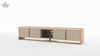 Modern Two-Tone TV Console - Oak & Greige (7 ft)