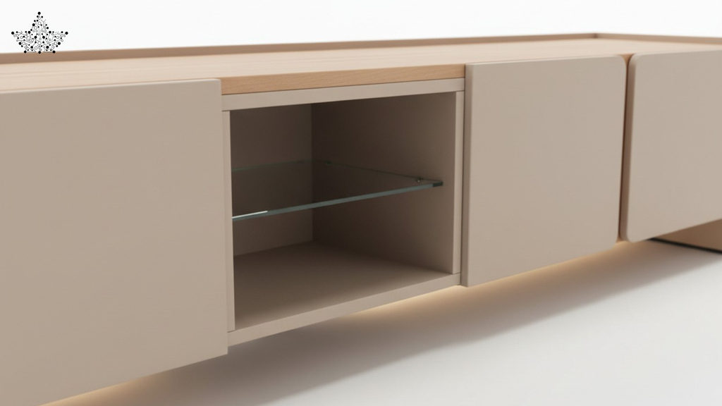 Modern Two-Tone TV Console - Oak & Greige (7 ft)