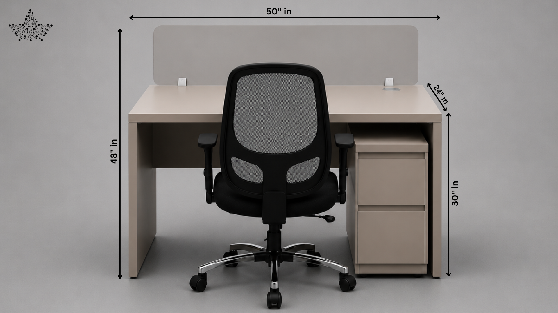Linea Office Workstation with Privacy Screen