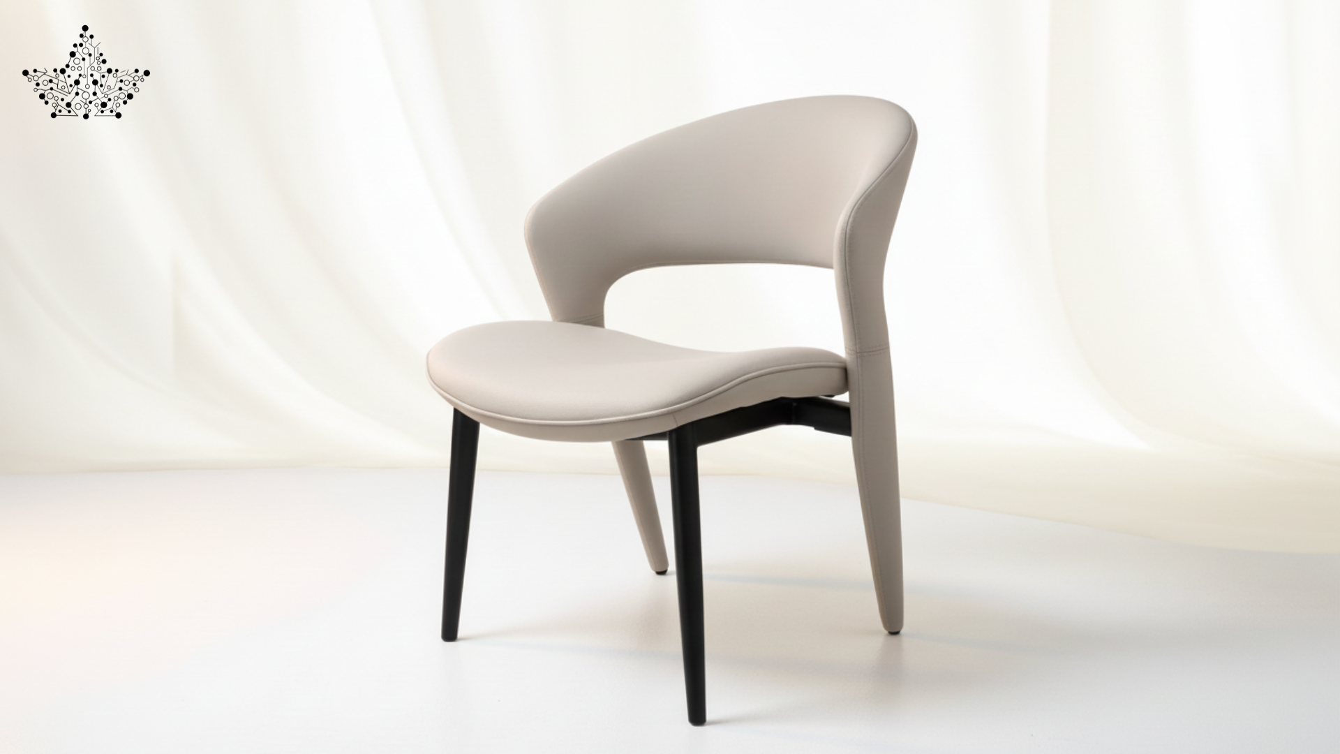 Modern chair with black legs on a white background