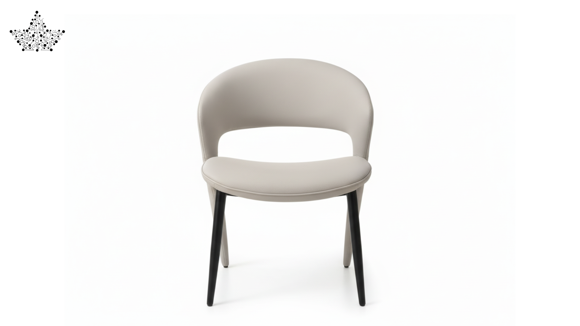 Beige chair with black legs on a white background