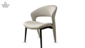 Modern chair with beige seat and backrest on a white background
