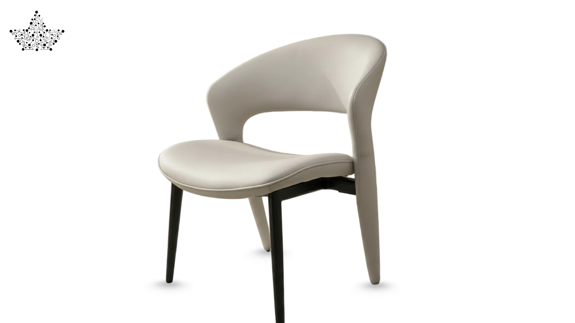 Modern chair with beige seat and backrest on a white background