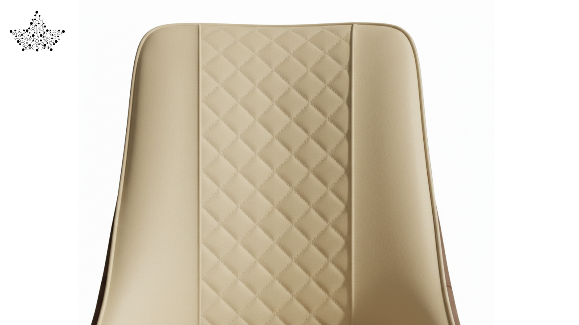 Beige quilted car seat cover on a white background
