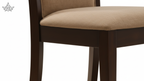 Close-up of a brown chair with a white background