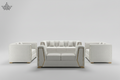 Modern white sofa set on a white background