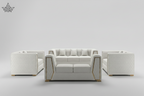 Modern white sofa set on a white background