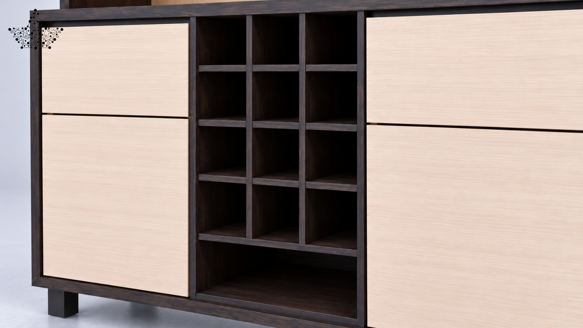 Aurelia Modern Bar Cabinet with Wine Rack & Glass Storage