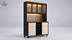 Aurelia Modern Bar Cabinet with Wine Rack & Glass Storage