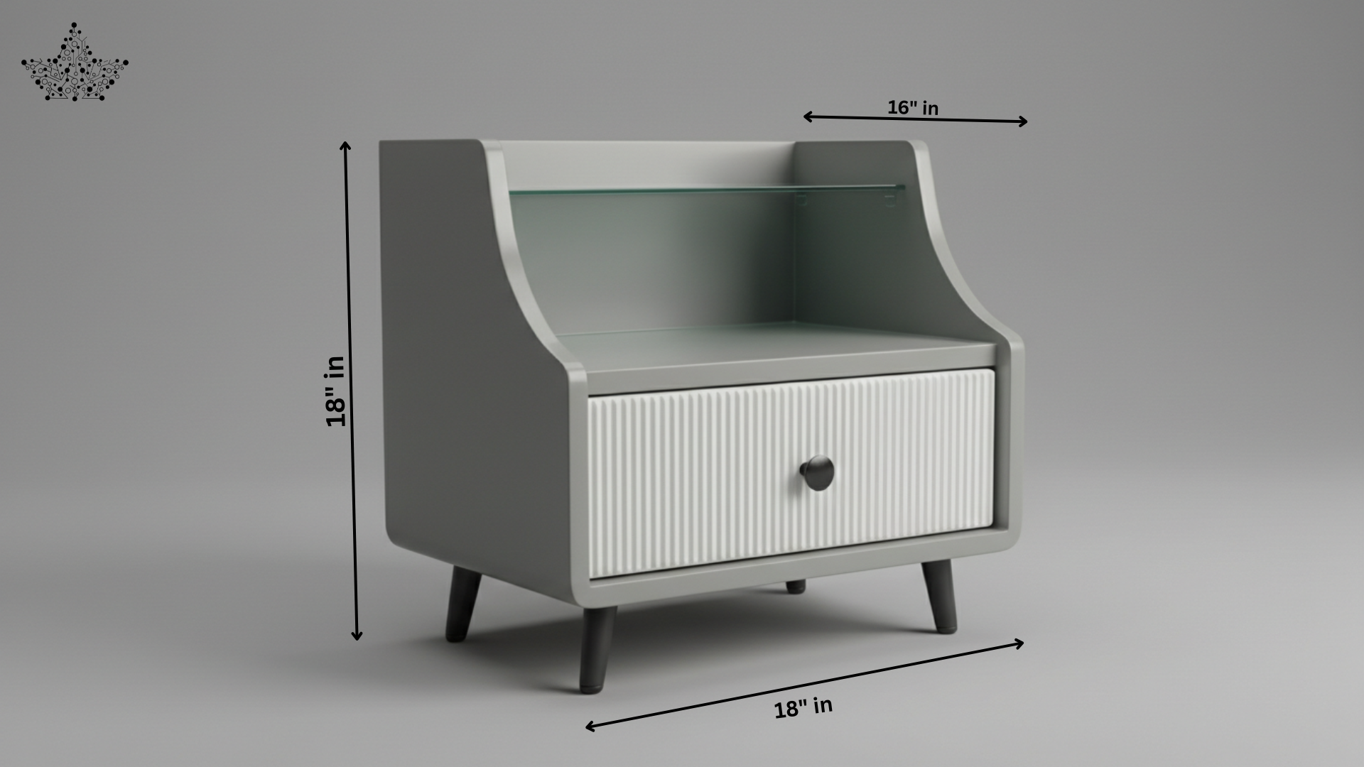 Curve Fluted Bedside Table