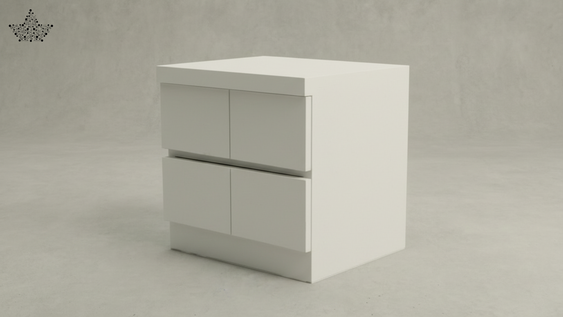 Alba Gloss White Bedside Table – 2 Drawers
