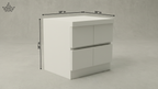 Alba Gloss White Bedside Table – 2 Drawers