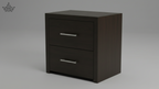 Dusk Dark Walnut Bedside Table – 2 Drawers