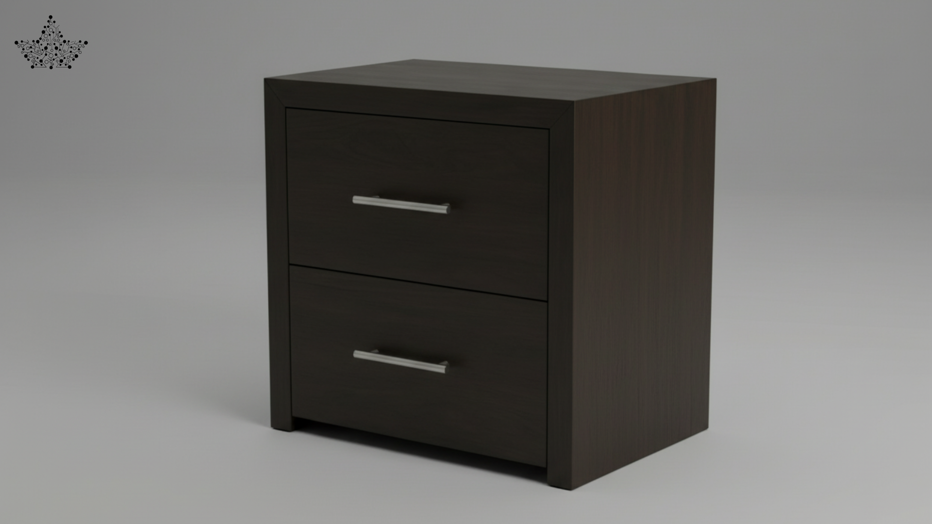 Dusk Dark Walnut Bedside Table – 2 Drawers
