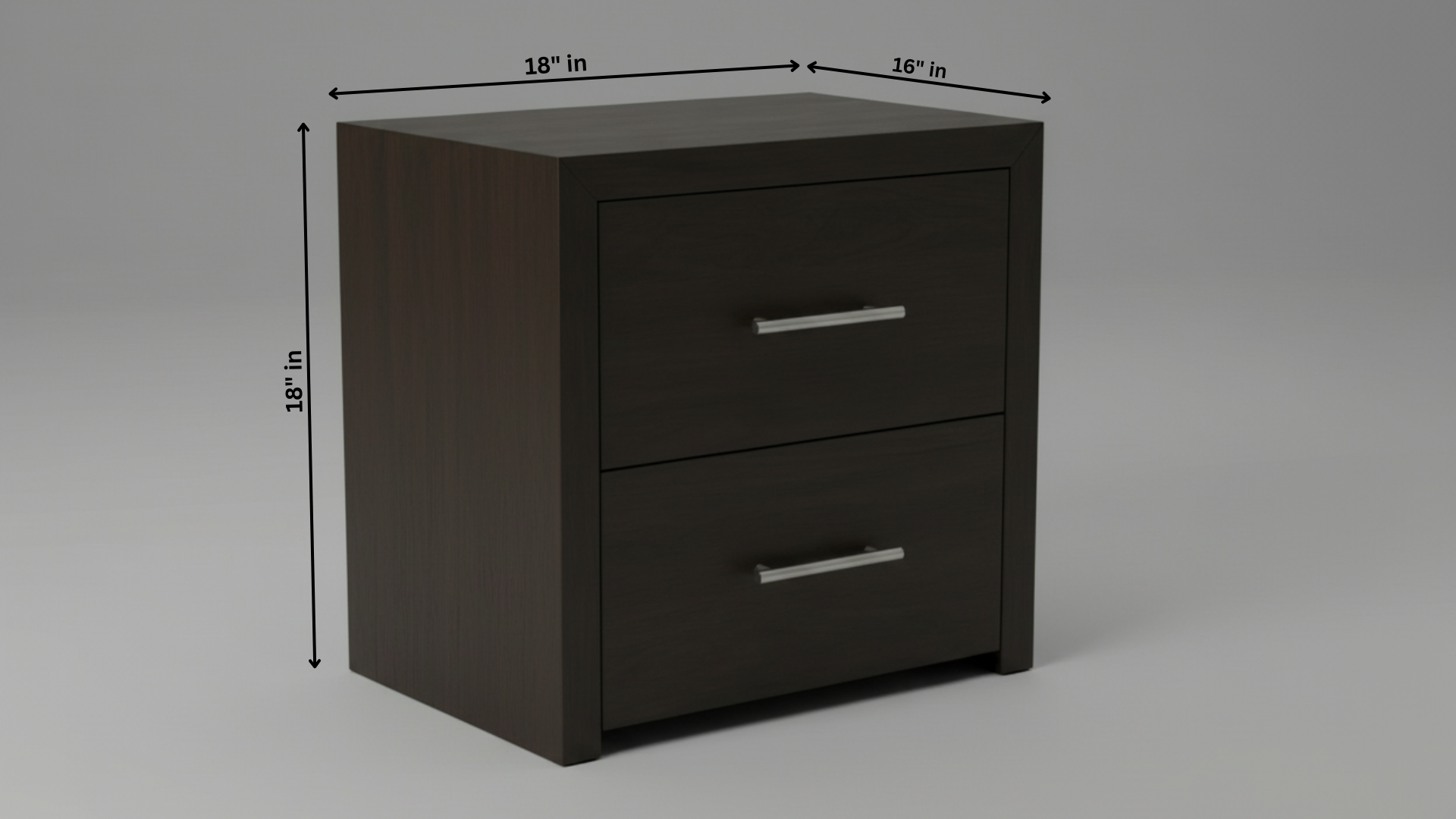 Dusk Dark Walnut Bedside Table – 2 Drawers