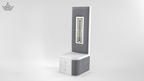 Lumina LED Bedside Table – Grey & White with Mirror Panel