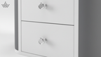 Lumina LED Bedside Table – Grey & White with Mirror Panel