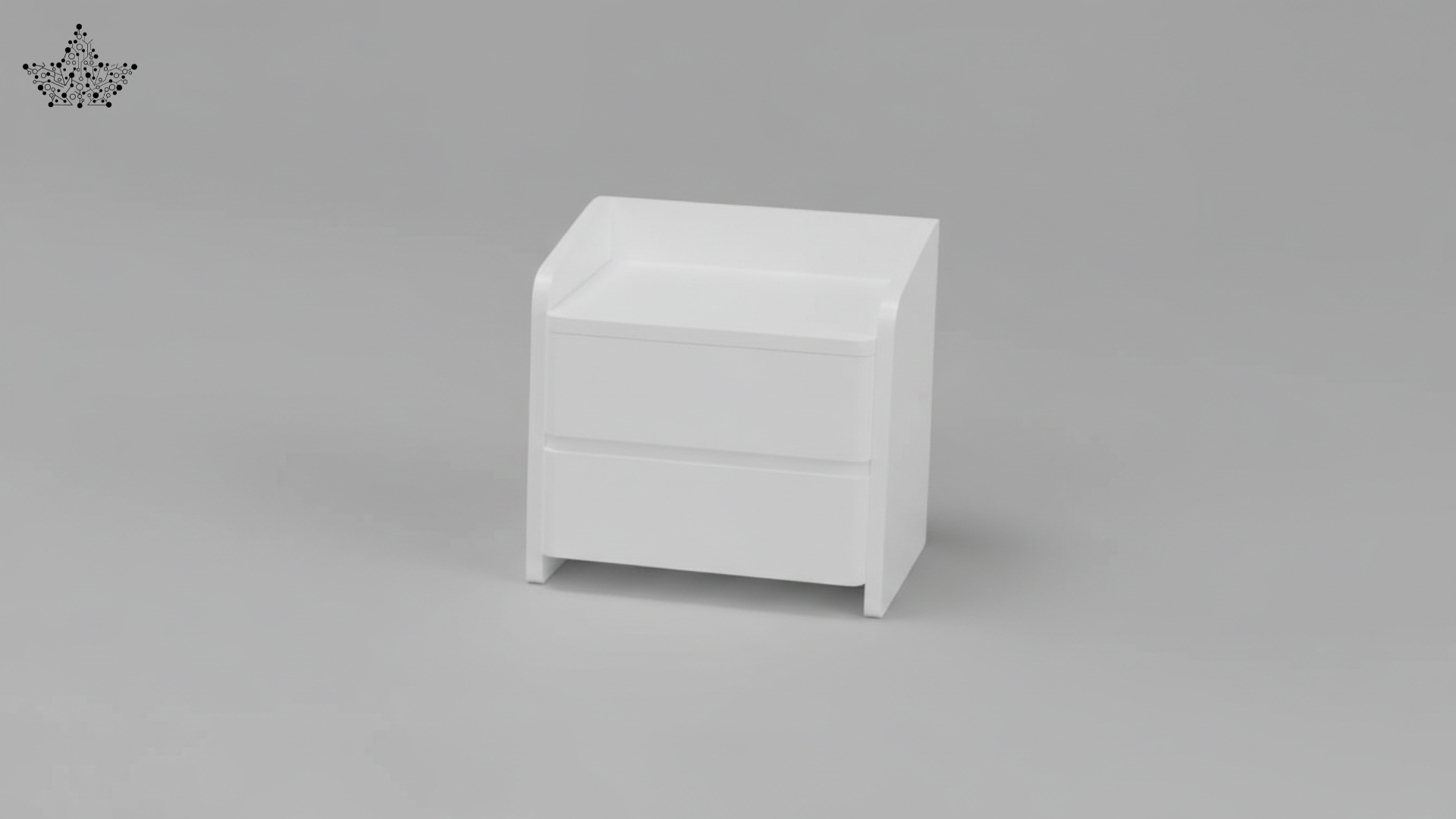 Arc Gloss White Bedside Table – 2 Drawers
