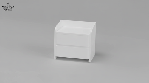 Arc Gloss White Bedside Table – 2 Drawers