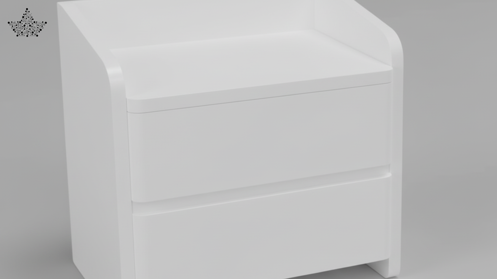 Arc Gloss White Bedside Table – 2 Drawers
