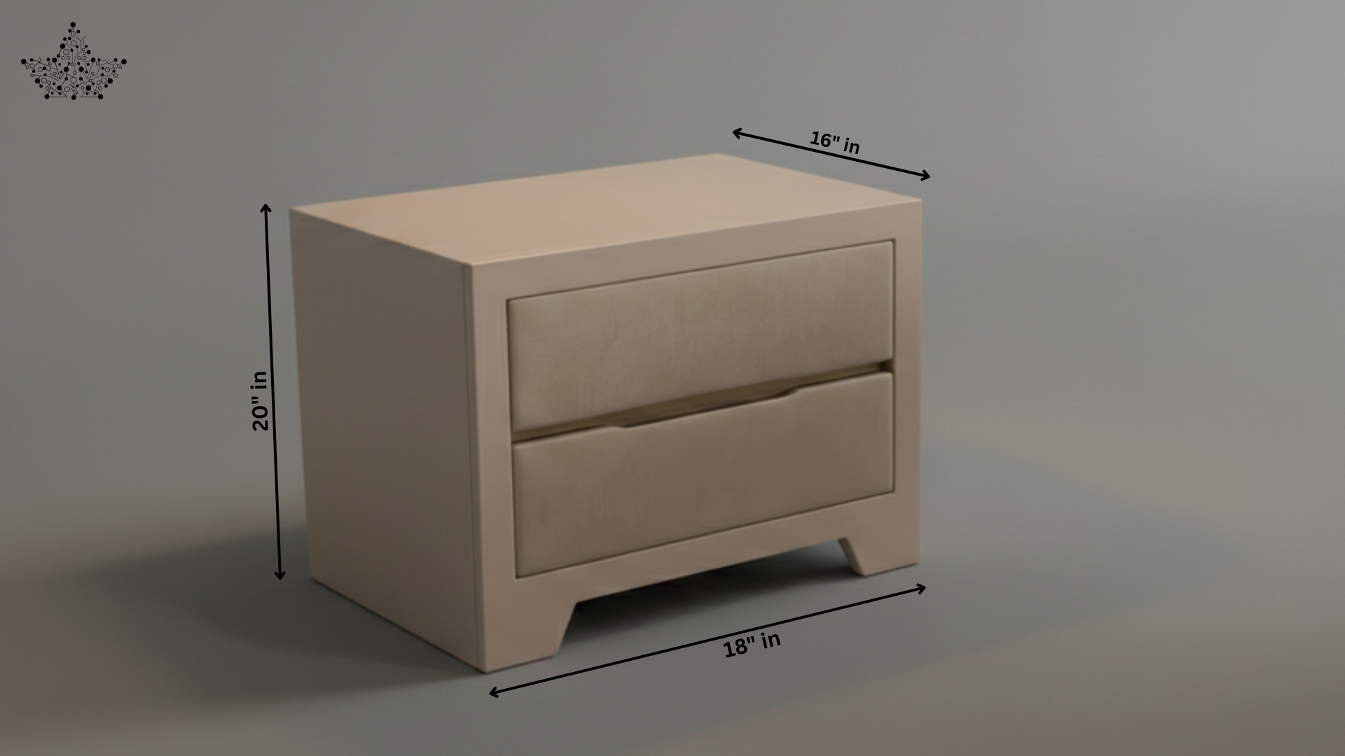 Pebble Cream Bedside Table – 2 Drawers