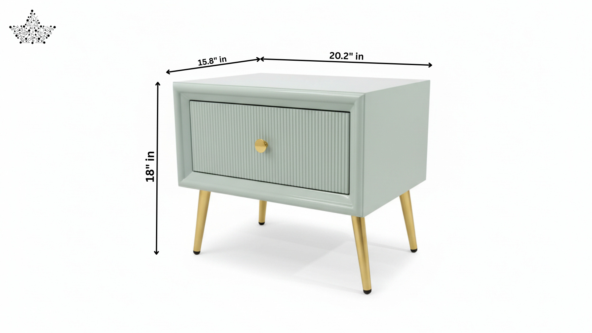 Grand Palace Bedside Table with Drawer