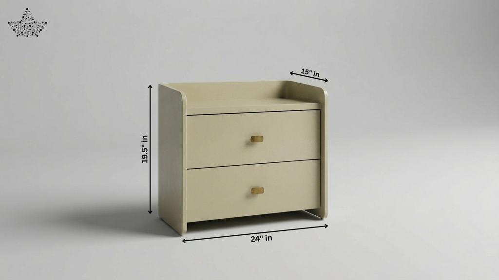 Olive Arch Bedside Table – 2 Drawers